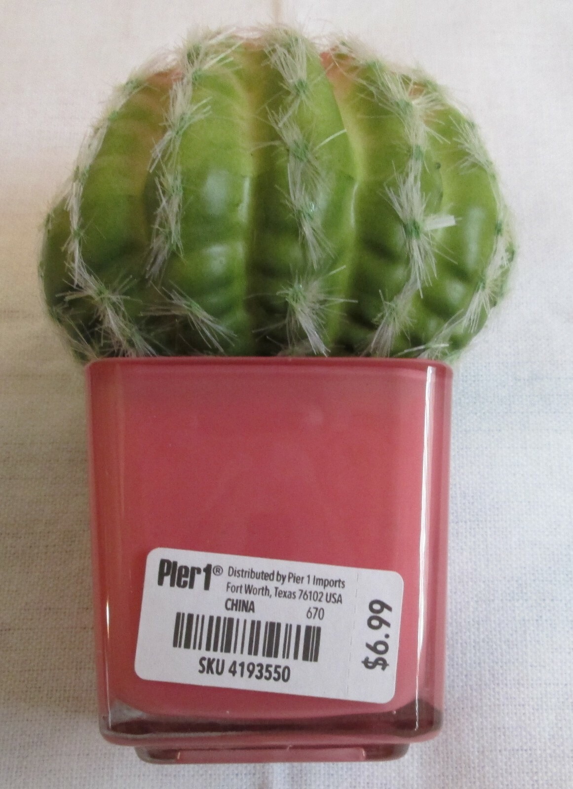 Pier1, Faux mini succulent in coral pot/ 4″x2.75″x2.75″