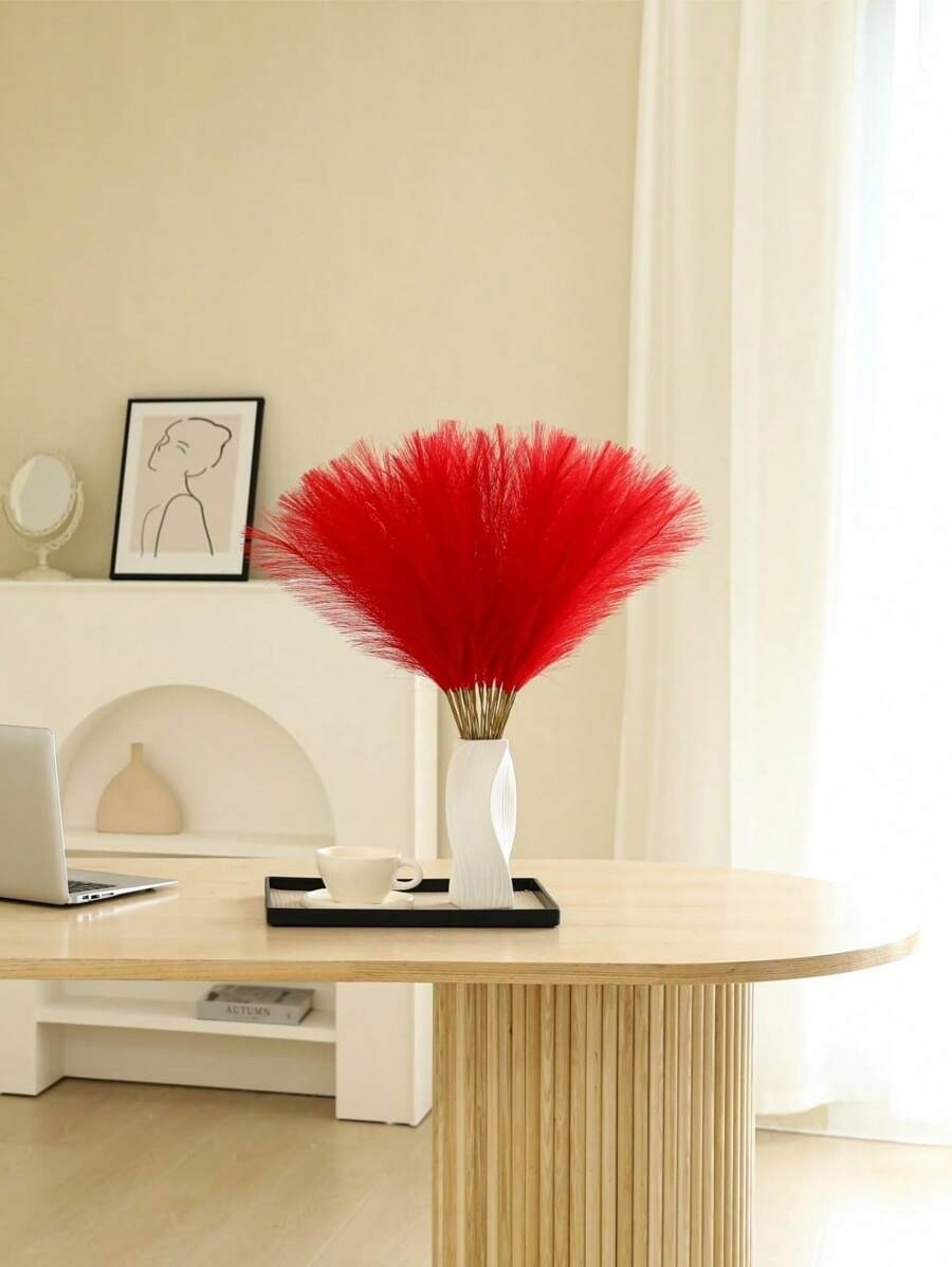 Artificial Pampas Grass Boho Vase Filler Wedding Home Room Decor Faux Plant