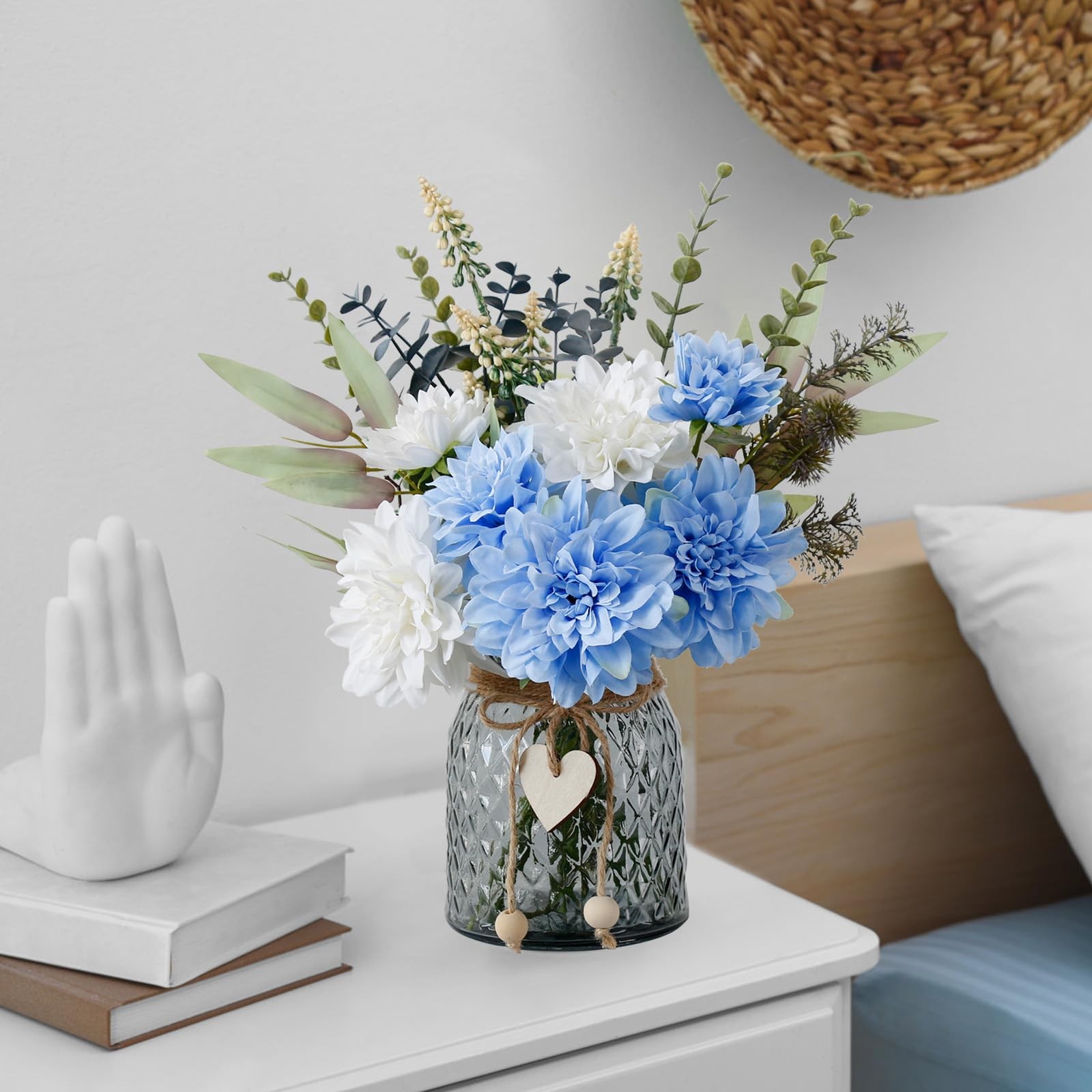 Fake Artificial Flower In Vase Table Centerpiece Dining Room Kitchen Decor