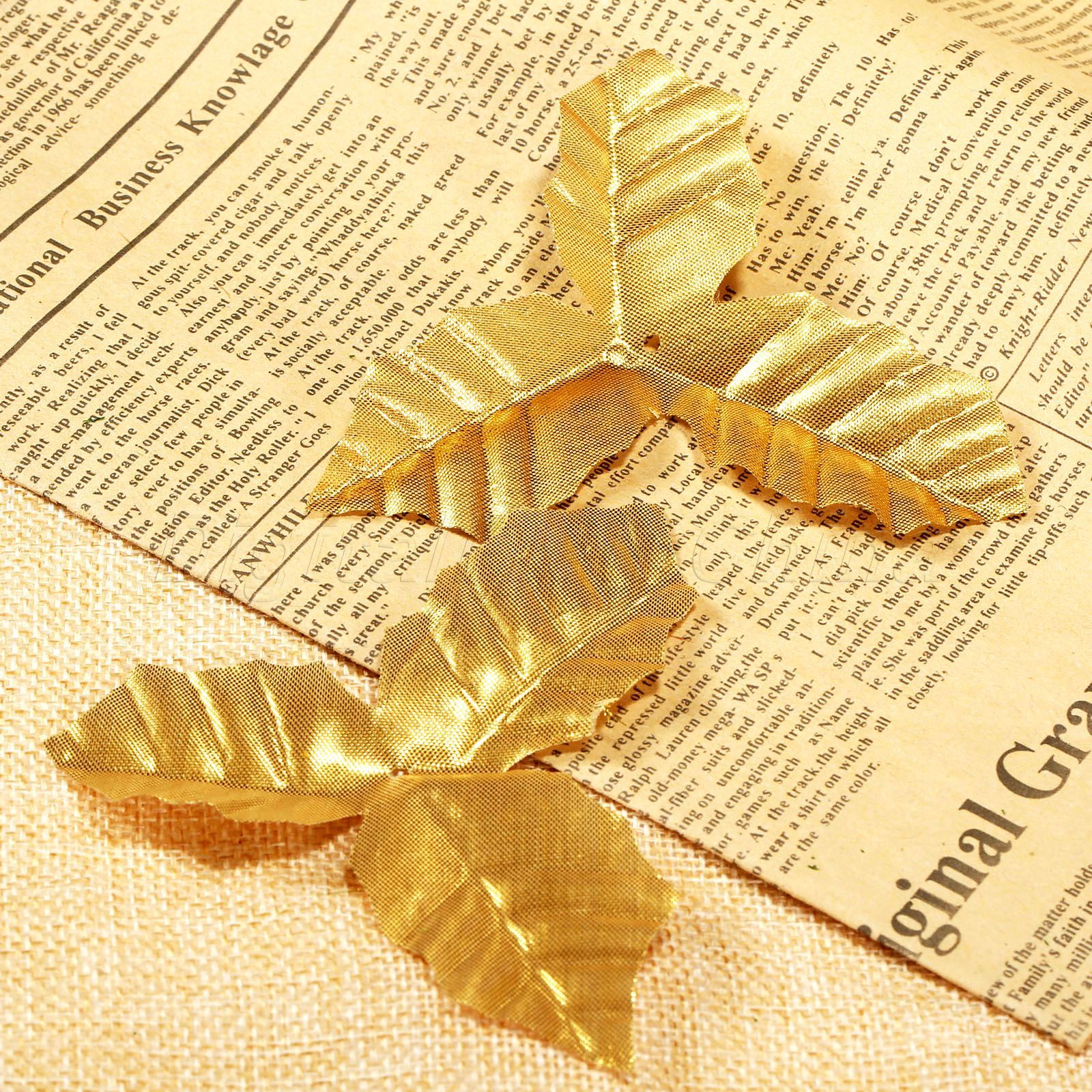 50pcs Silk Artifical Flower Leaves Bouquet Garland Wreath Cap Garden DIY Craft