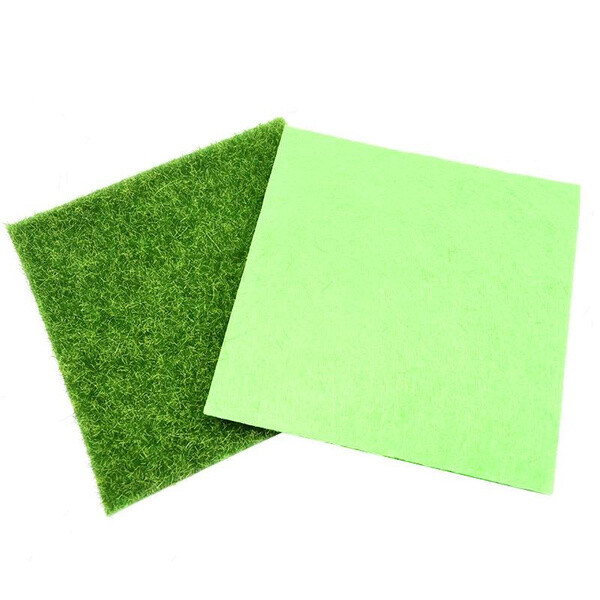 2/4Pcs 15cm Artificial Grassland Simulation Moss Lawn Turf Fake Green Grass Mat