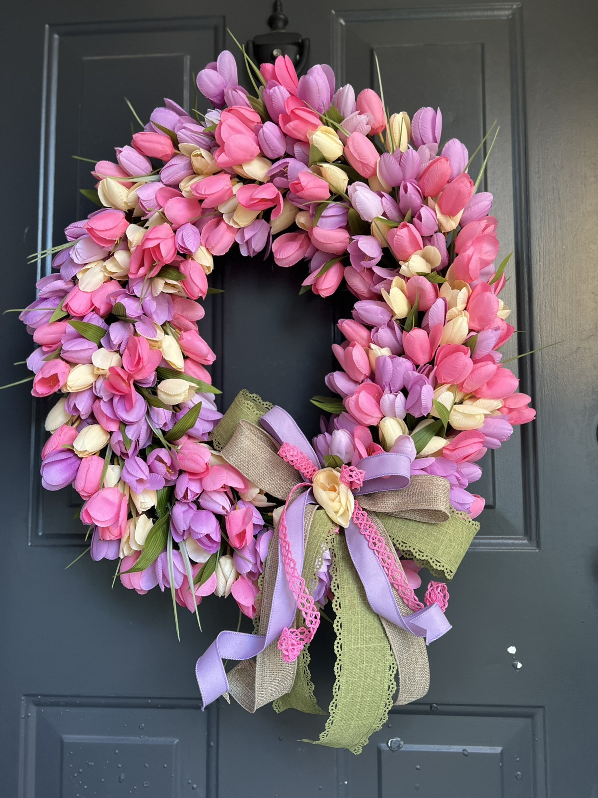 Tulip Wreath, Spring Wreath, Wreath For Mom, New Home Gift, Tulip Lover