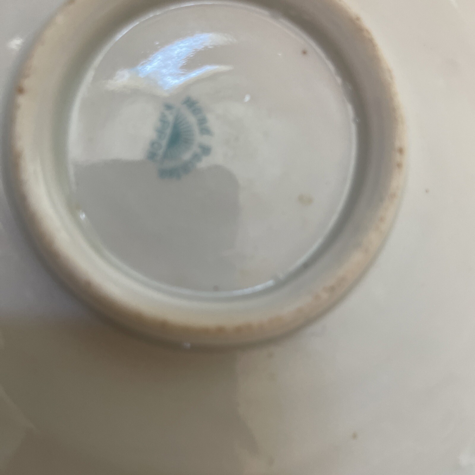 Antique NIPPON porcelain footed Planter Plate Poppy flowers Sun mark