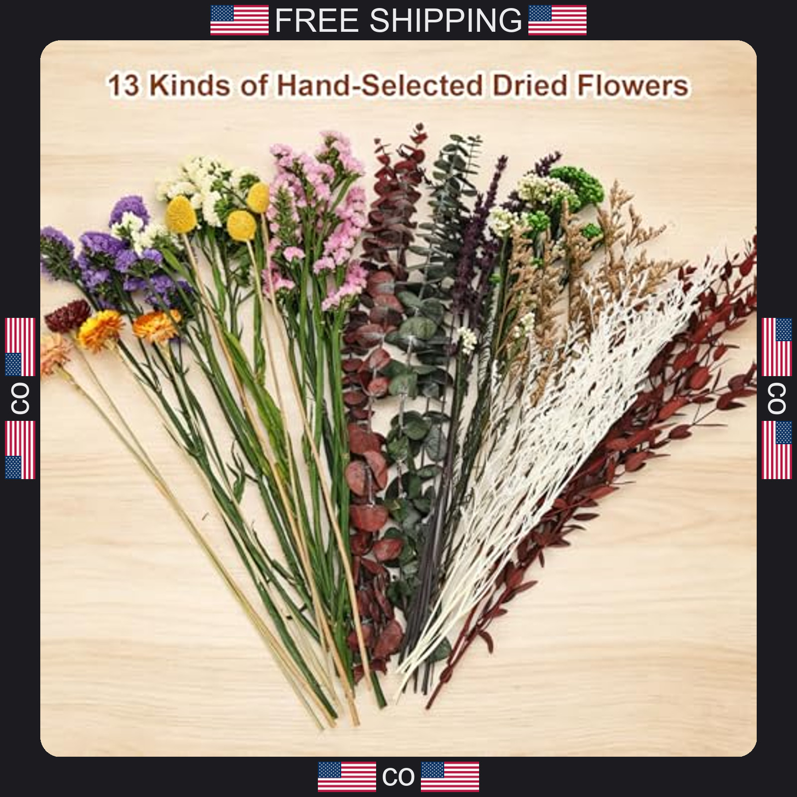 13-Piece Dried Flower Bouquet for Rustic and Boho Decor
