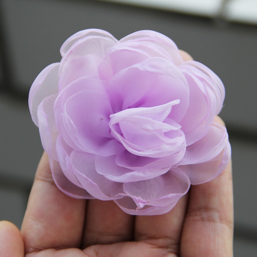 Sewing Fabric 3D Chiffon Flower DIY Chiffon Artificial Flower Burnt Edge Handmad