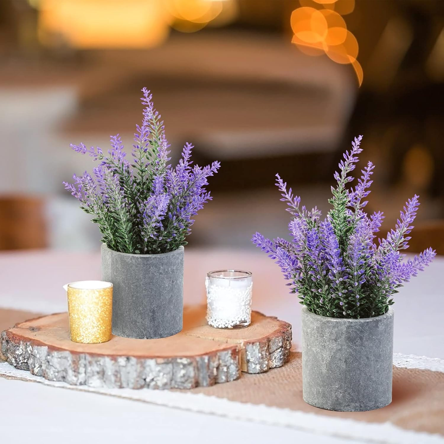 Artificial Lavender Plant in Pots – Faux Lavender Flowers Decor – Fake Flowers P