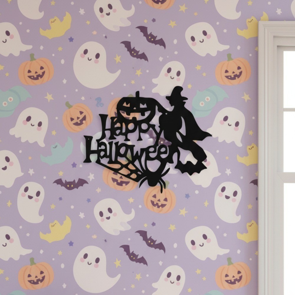 Gothic Witch Metal Wall Art Spooky Halloween Decor for Living Room Bedroom Gift