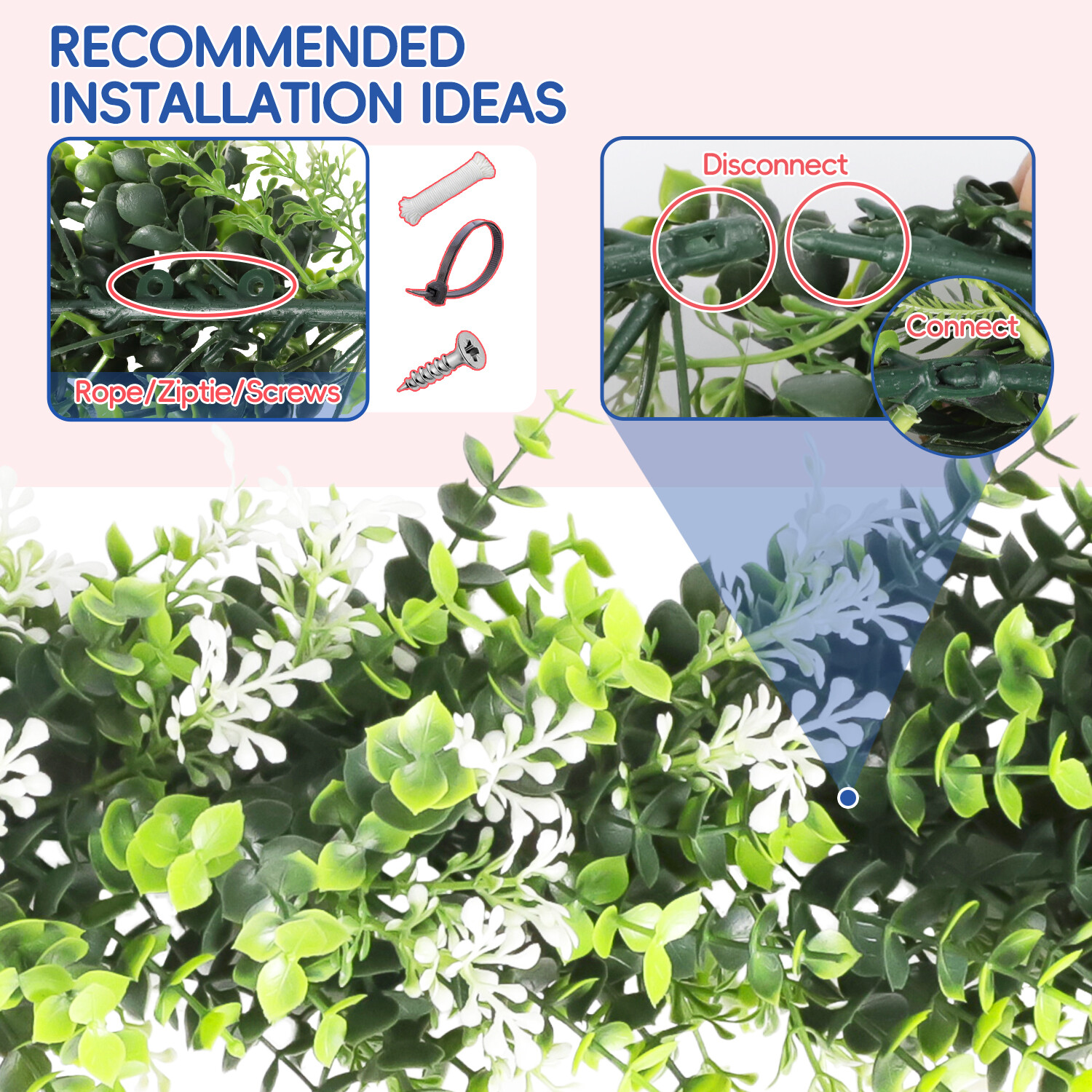 Artificial Vines White Garland Foliage Plants Trailing Flowers Home Decor