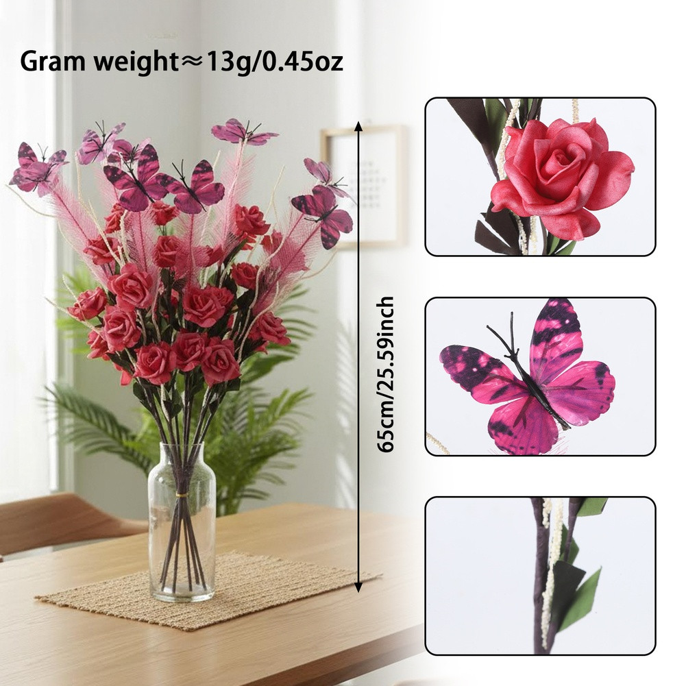Artificial Reed Flower Bouquet for Wedding Home Office Decor White Pink Yellow