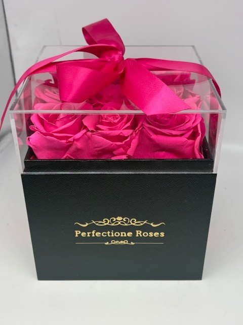 9 PERFECTIONE ROSES Preserved REAL ROSES in Box That Lasts for Years – Open Box