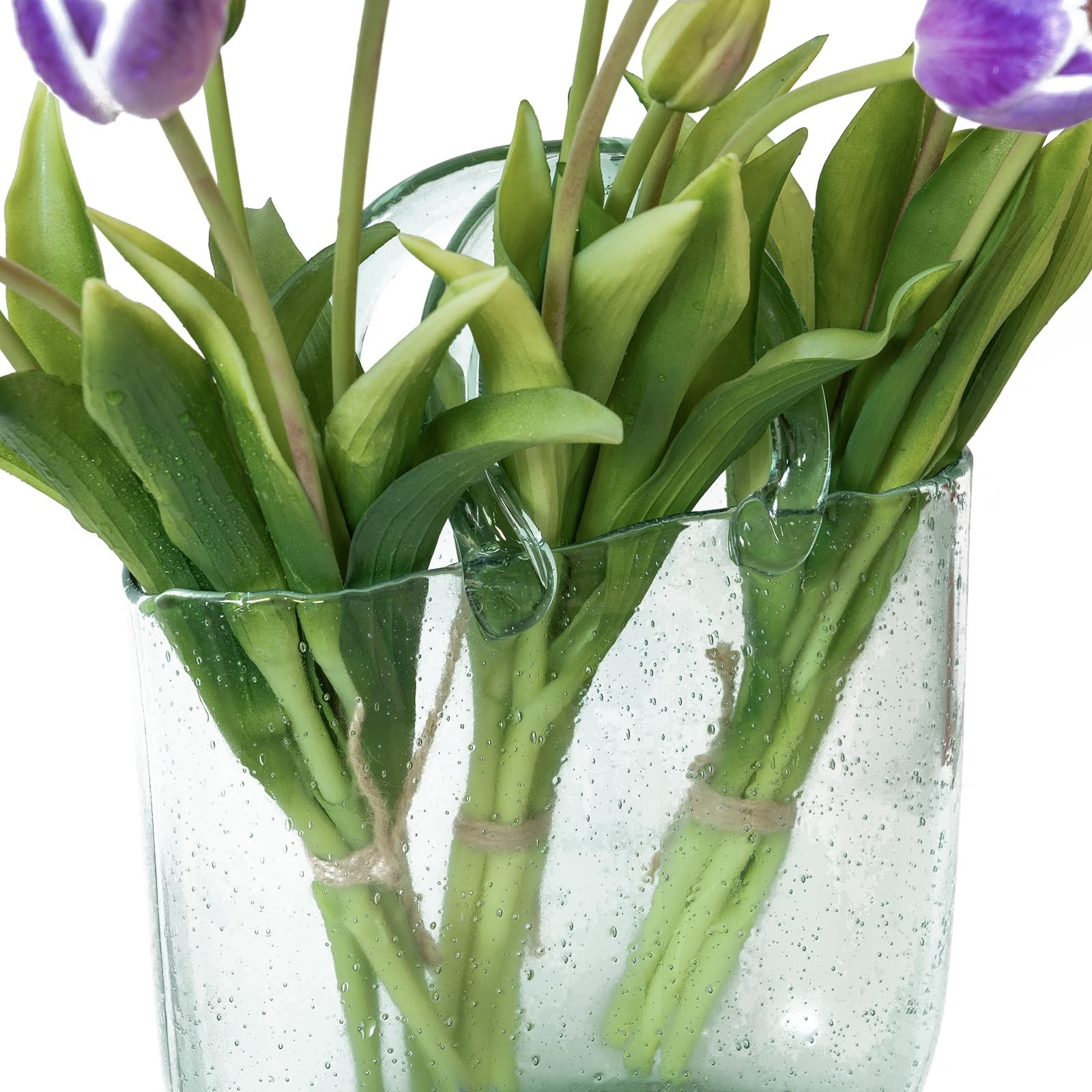 15 PCS Amethyst Artificial Tulips Real Touch Latex Bouquet Fake Flowers Decor