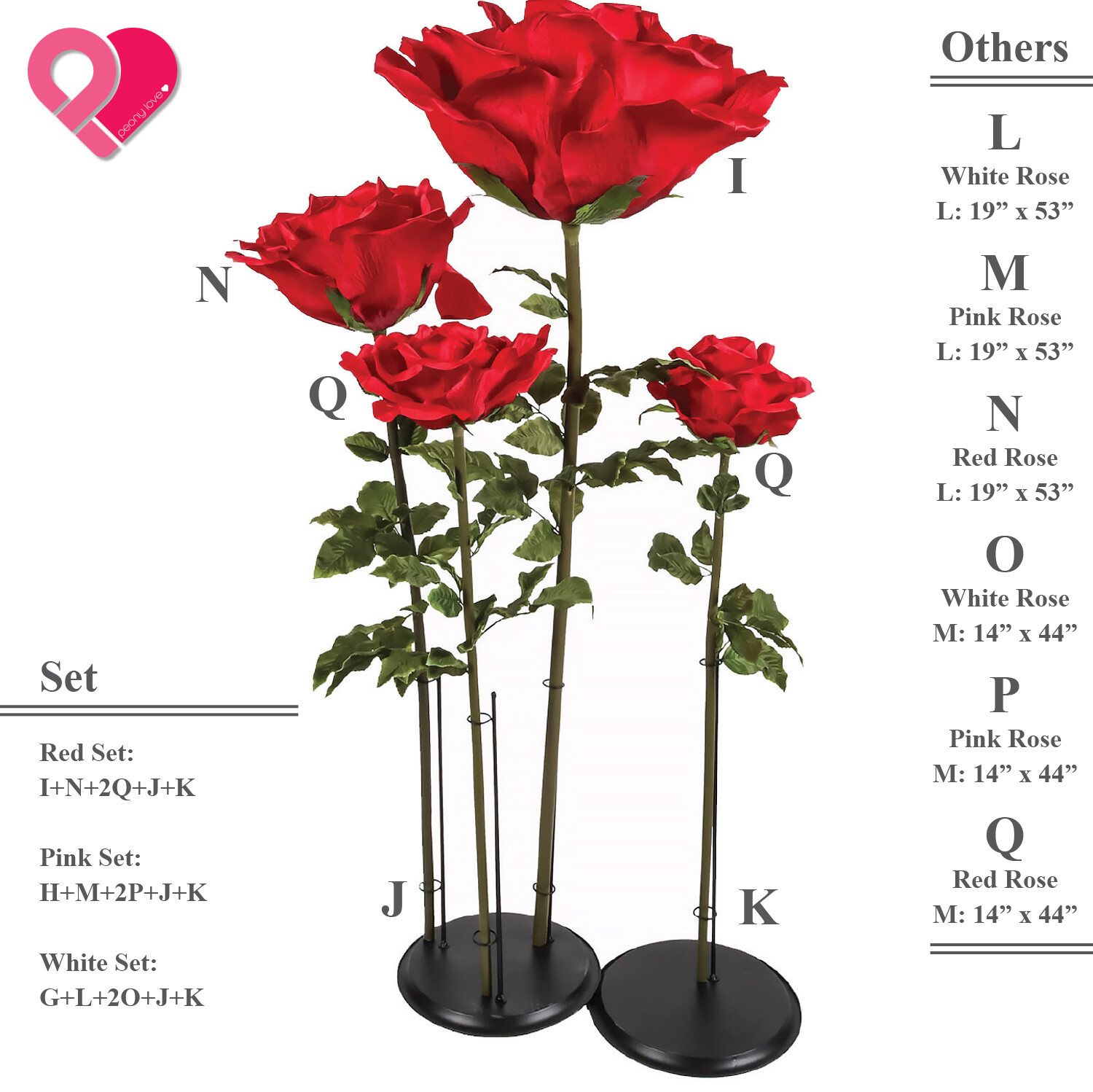 Jumbo Silk Rose Peony Garland Flower Stand Artificial Giant Leaf Vine Big Large