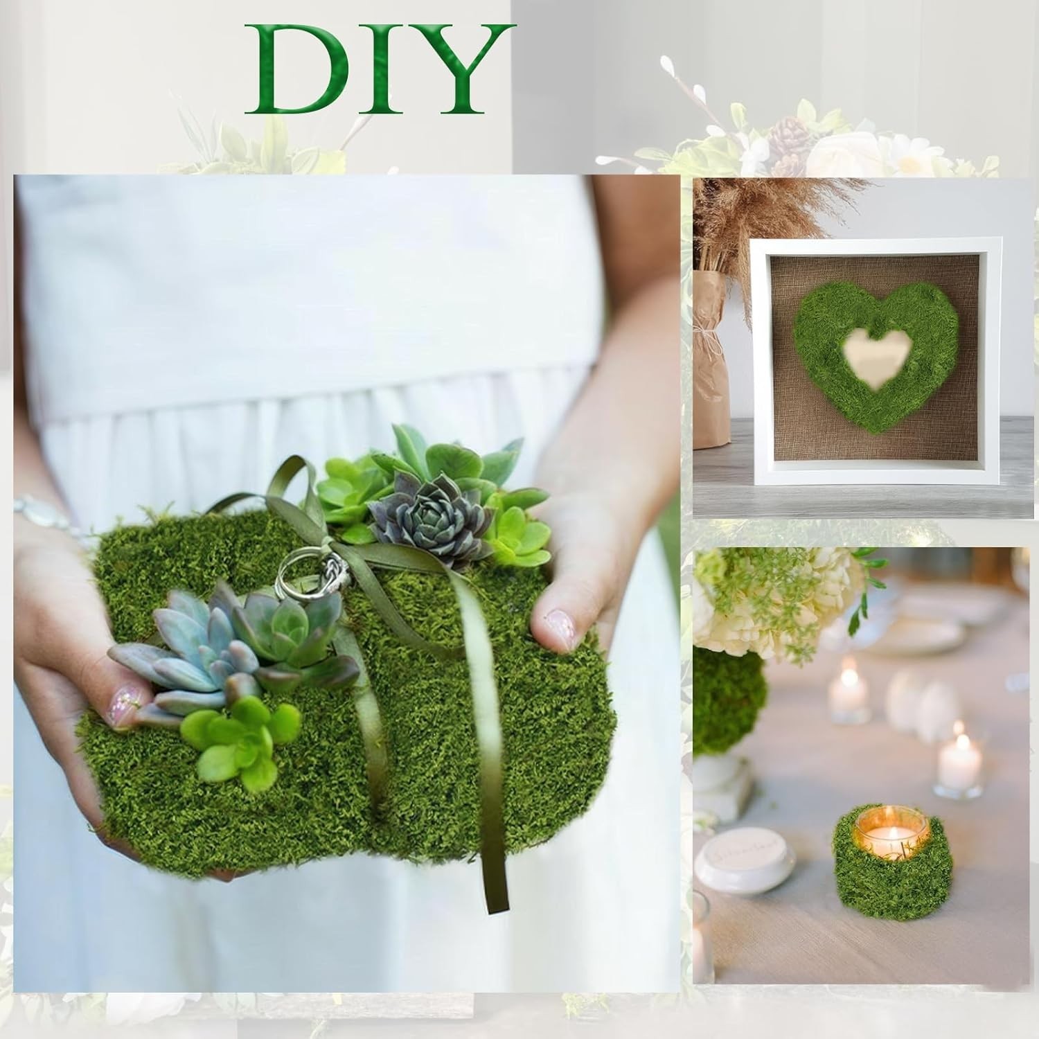 2 Pcs Fake Moss Table Runner Rolls for Decoration 4″ x 47″ Artificial Moss fo…