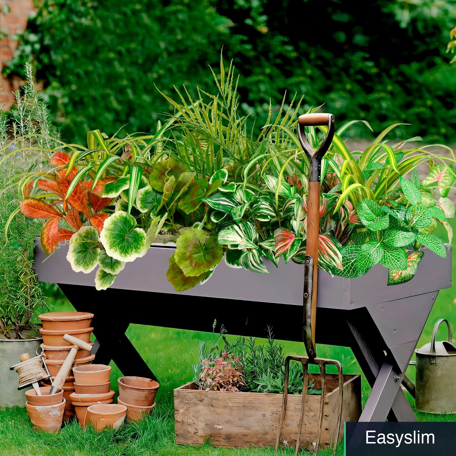 Artificial Plants 20 Bundles UV Resistant Plastic Greenery Outdoor Decor