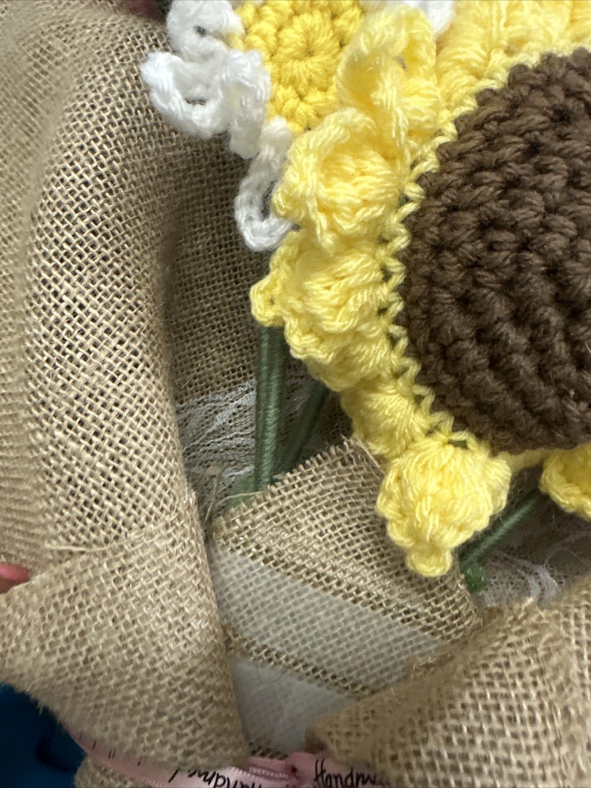BEAUTIFUL Handmade Knitted Bouquet Crochet Flowers Sunflower, Daisy & Rose New