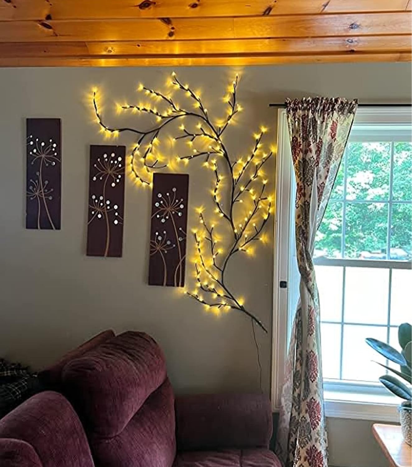 1PC Vines for Home Decor with Remote Control On/Off Timmer Dim,7.5Ft Christmas