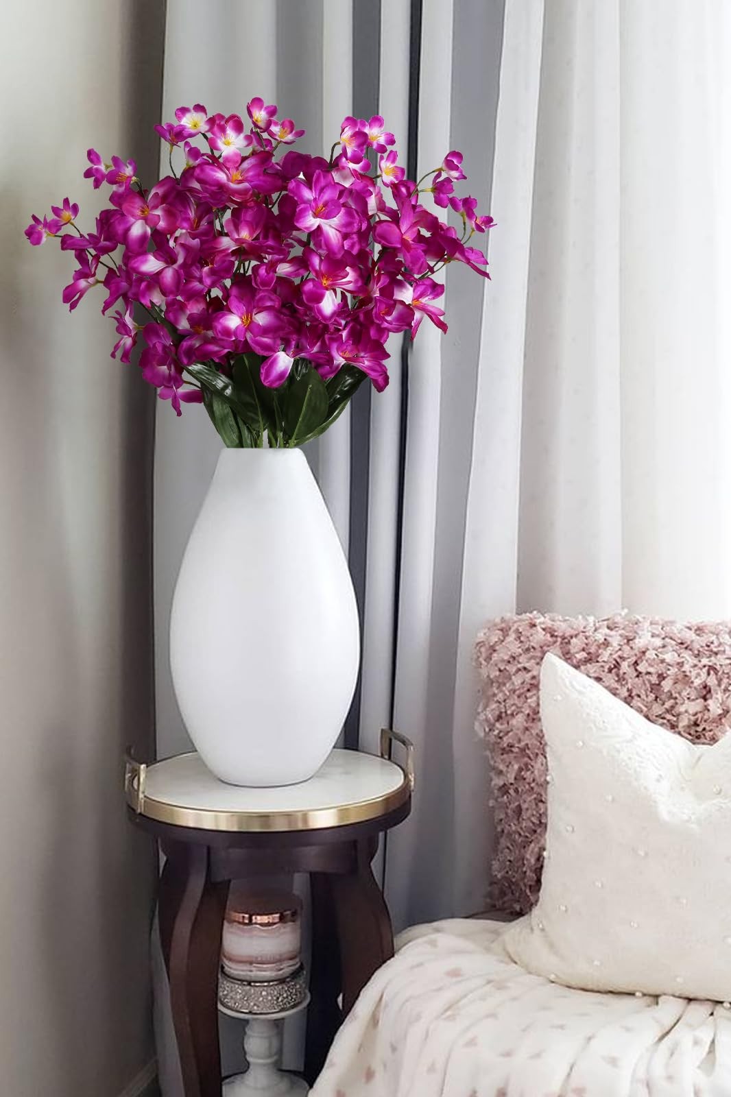 Fuchsia Orchids Artificial Flowers Silk Fake Faux Wedding Decor 27 In 10 PCS
