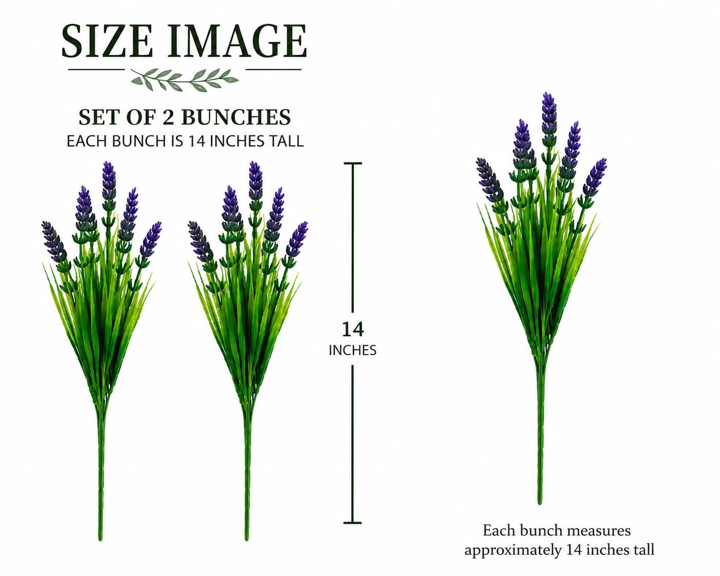 UV Resistant Faux Lavender Bunches Set of 2 Artificial Lavender Flowers Farmhous