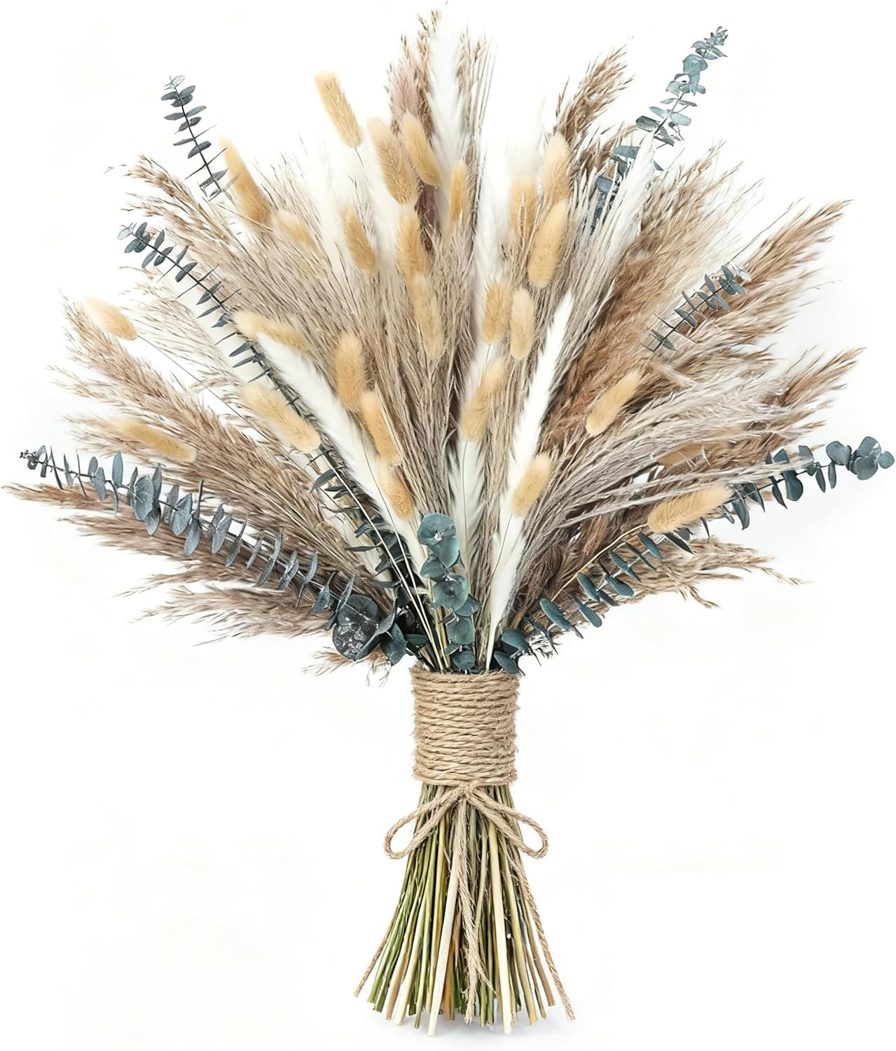120 PCS Dried Pampas Grass, Dried Flowers, Reed Grass Bouquet for Bohemian Fl…