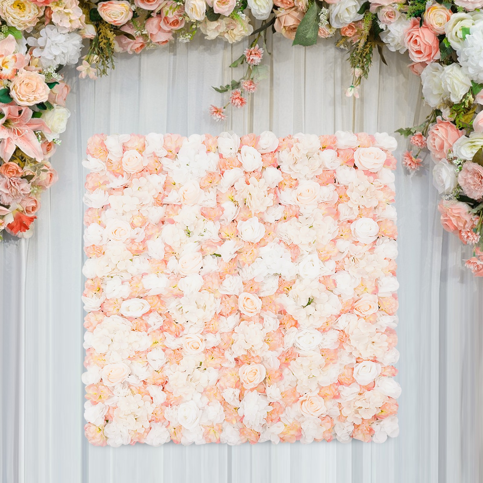 Square Artificial Flower Panels Rose Flower Panels Artificial Flower Wall Decor