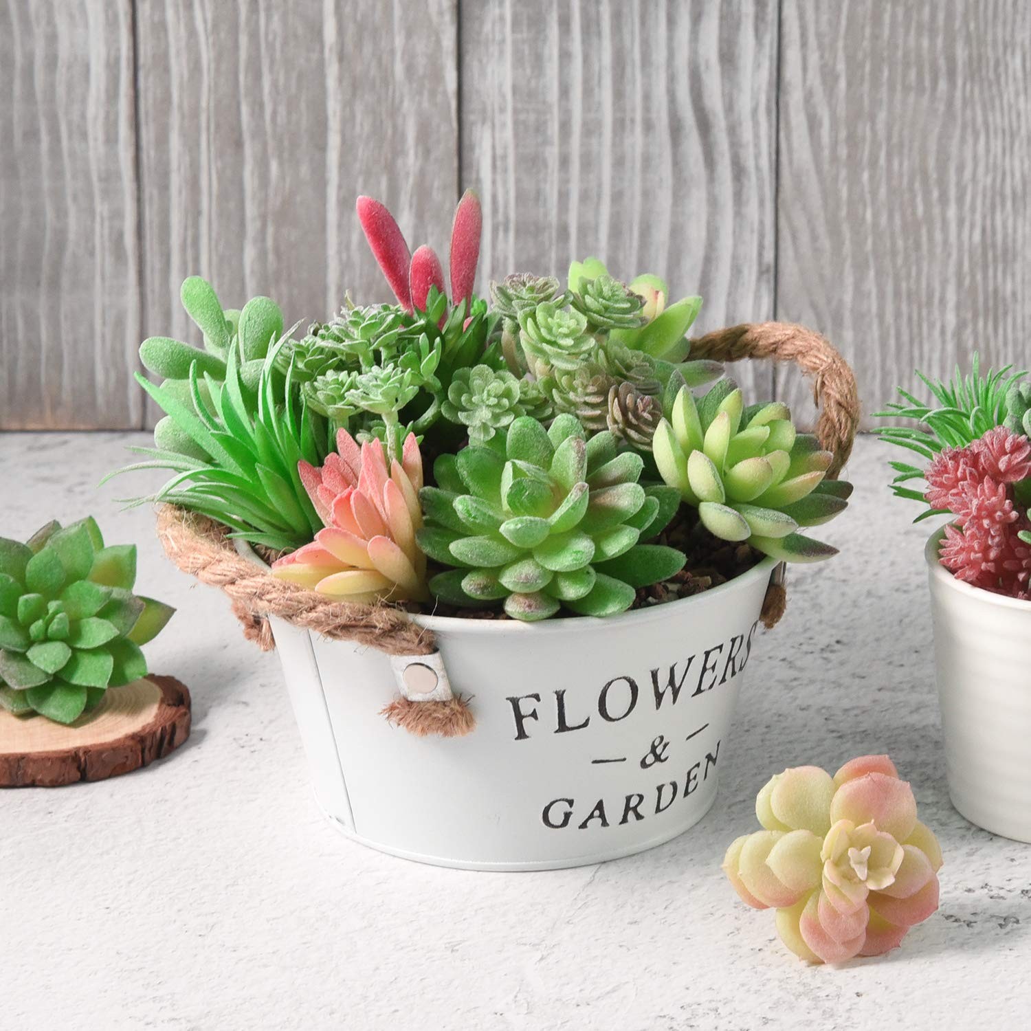 15 Pcs Artificial Succulent Plants Green Unpotted Faux Flower Succulents Mini…