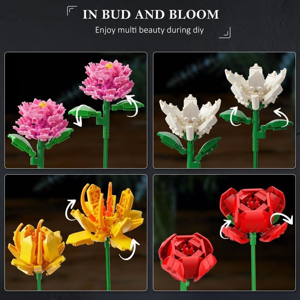 Elegant 1461PCS Artificial Flower Bouquet Set – Perfect DIY Gift for Loved Ones