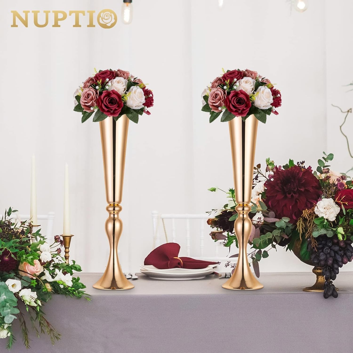 Dust Resistant Table Centerpieces – 6 Elegant Rose Balls for Any Occasion