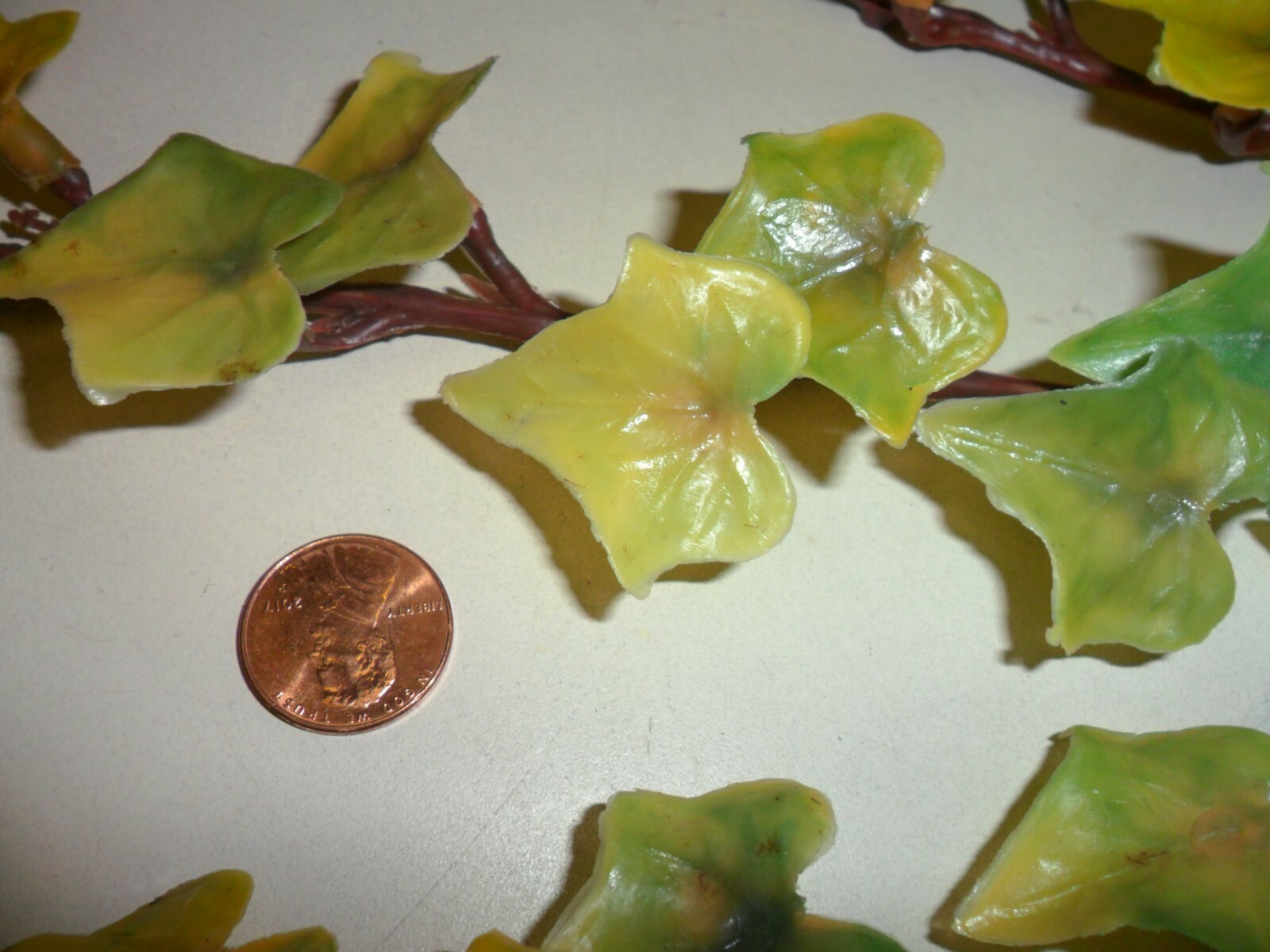 Vintage Plastic Varigated Ivy Stems Set of 4