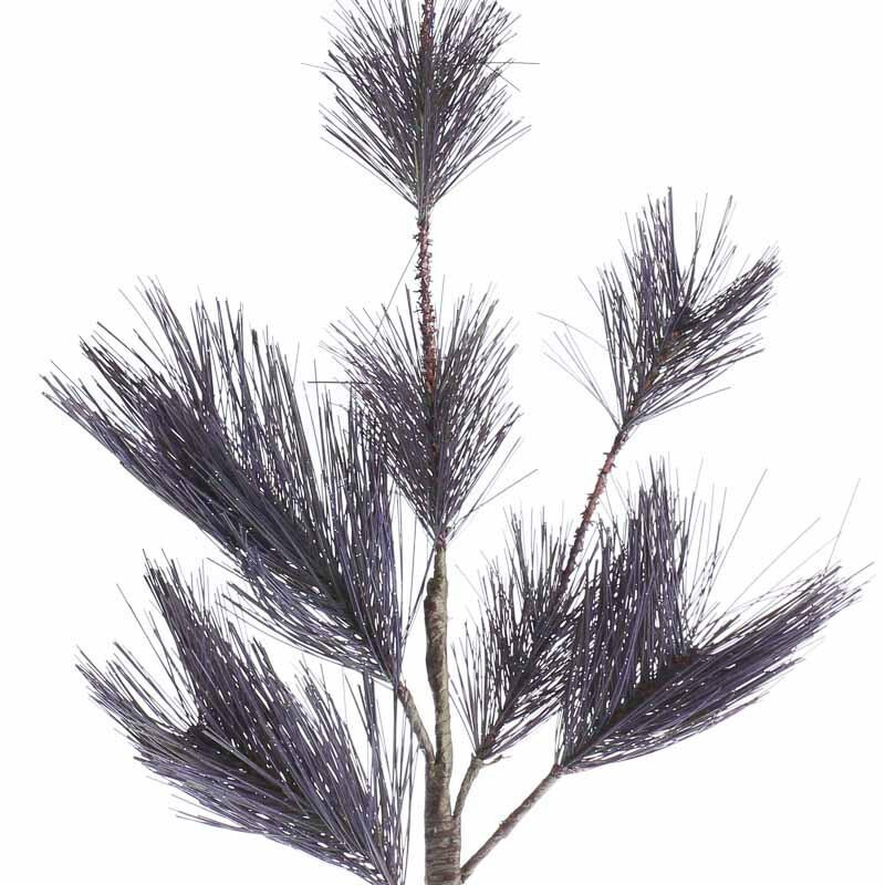 Package of 6 Artificial Sparkling Purple Pine Needle 24″ Sprays