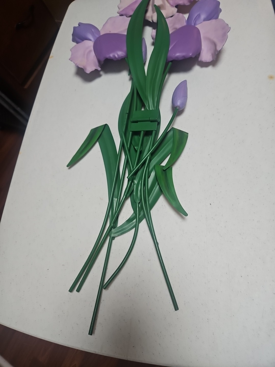 Purple Iris, 29″L× 13″W, WMG , Wall Decor, Ceramic/Resin Flowers & Metal Stem