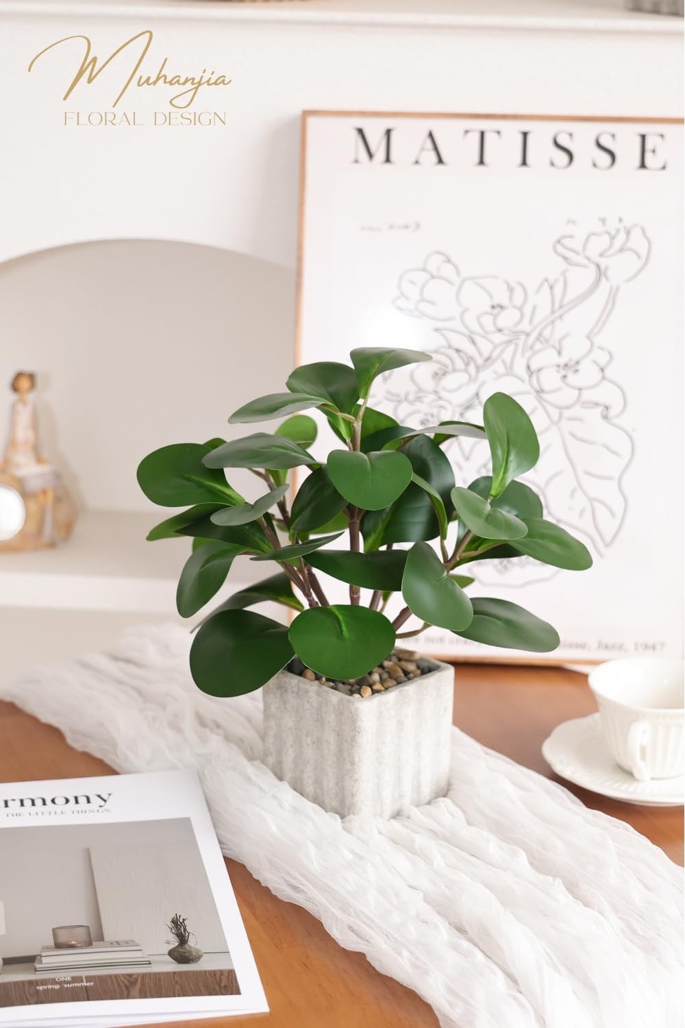 Artificial Potted Plant, Lifelike Faux Greenery in Decorative -Look Square Po…