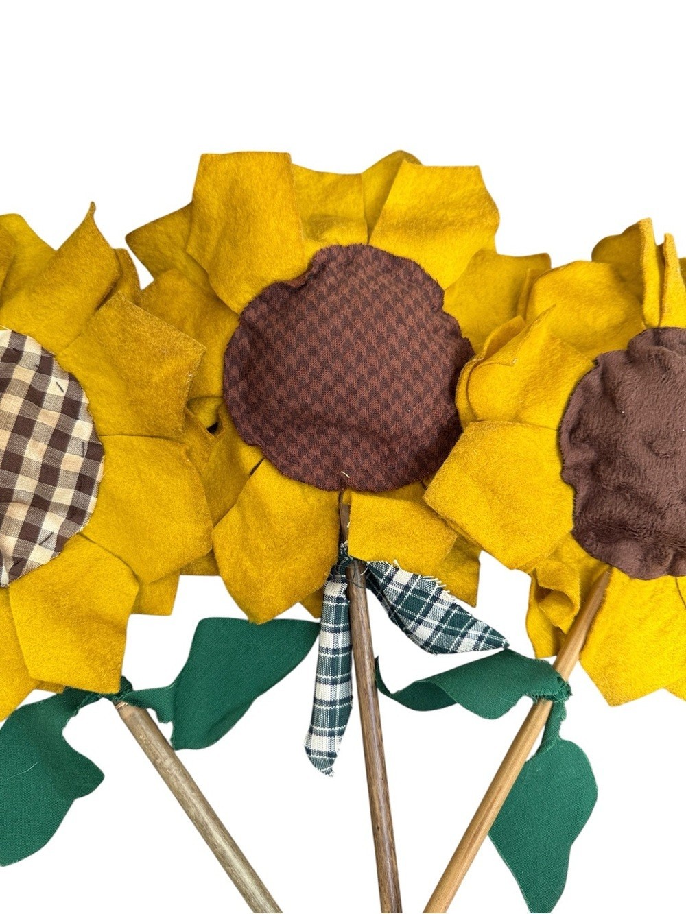 Primitive Sunflowers Set of 3 Handmade Rustic Country Farmhouse Decor 20″
