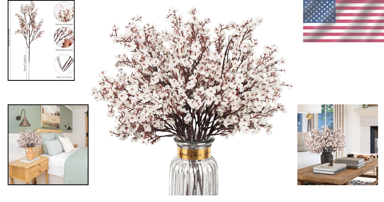 Elegant Faux Baby’s Breath Flowers – Real Touch, Weather-Resistant Bulk Pack …