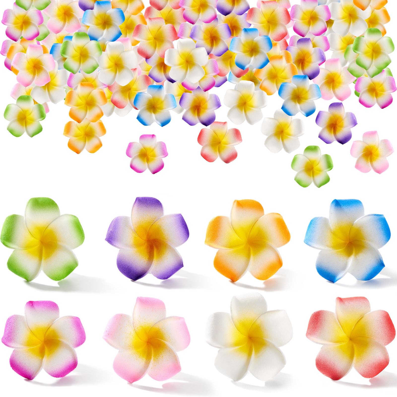 360 Pcs Artificial Plumeria Flower Bulk1.6 Inch Mixed Colors Hawaiian Foam Fr…
