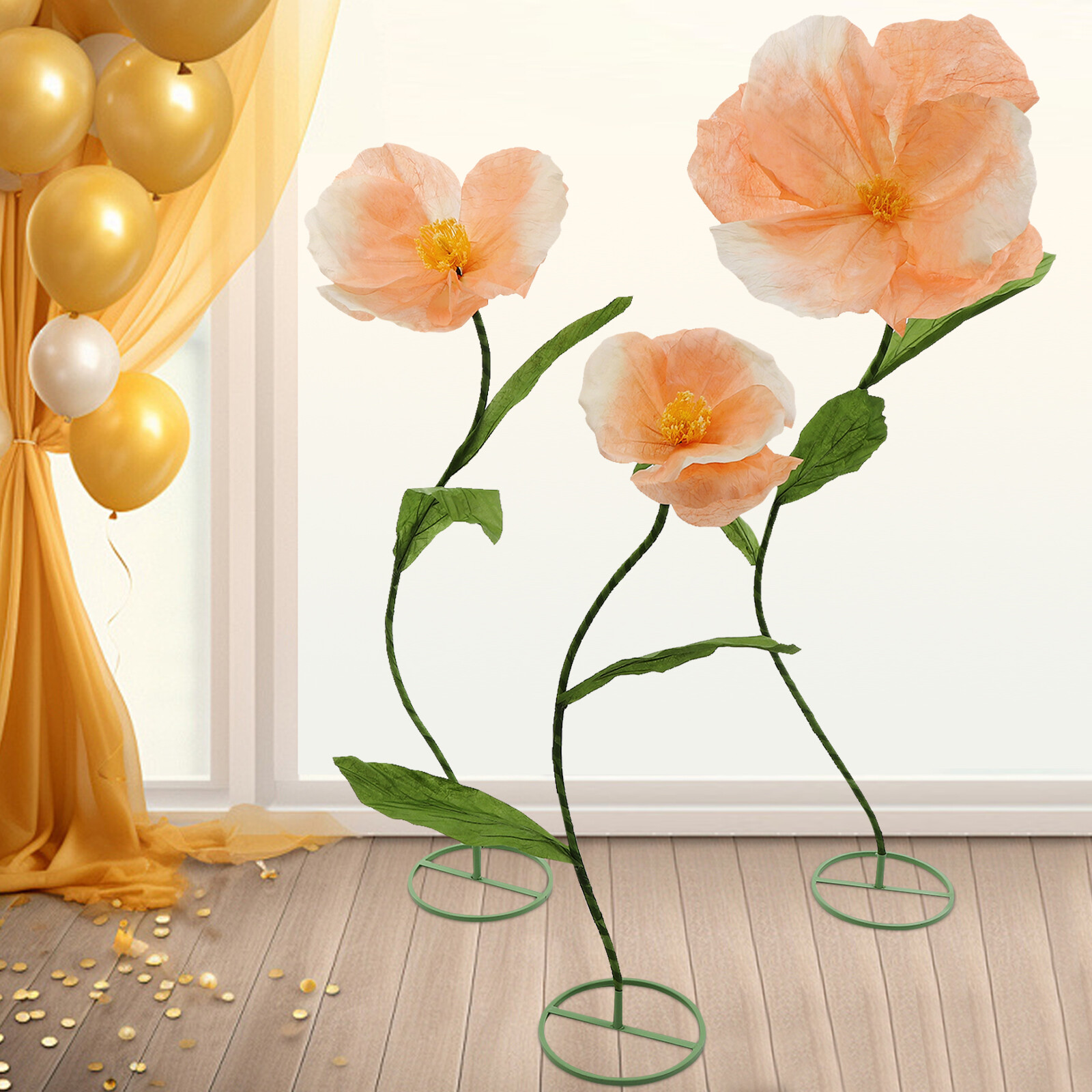 3PC Artificial Flower Bouquet Flower Bridal Wedding Supply Home Decor Champagne