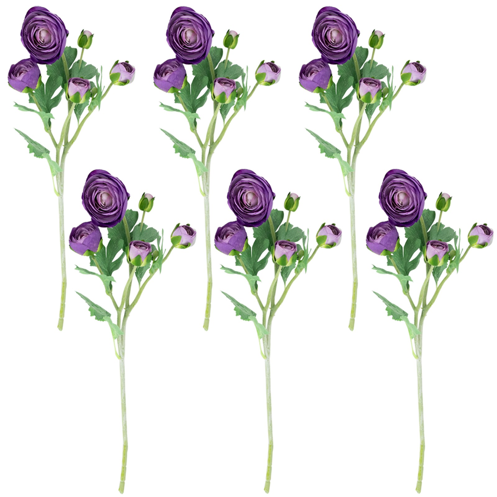 Northlight Real Touch™ Purple Ranunculus Artificial Floral Sprays Set of 6 – 21″