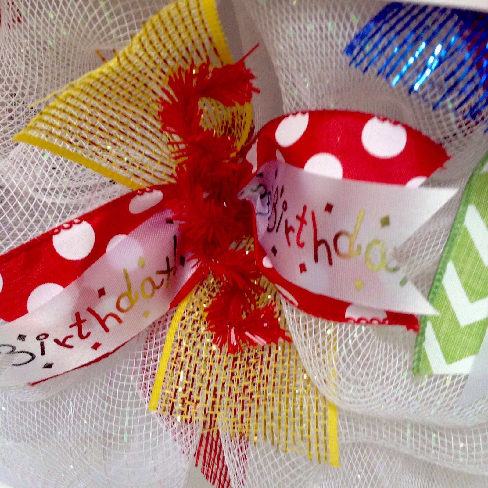 Happy Birthday Party Decoration Deco Mesh Wreath
