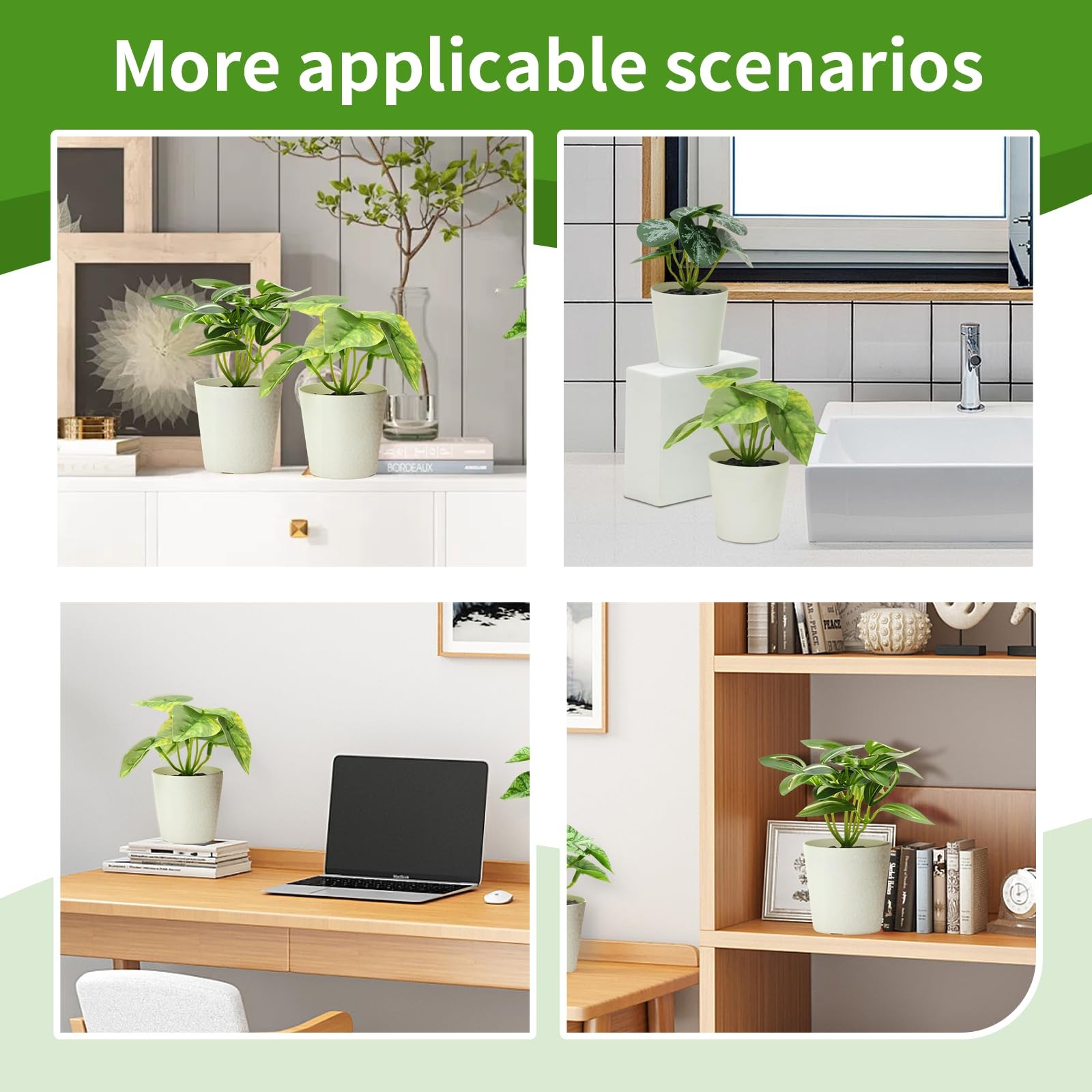 Artificial Small Plants in Pot Fake Mini Potted Greenery Home Decoration