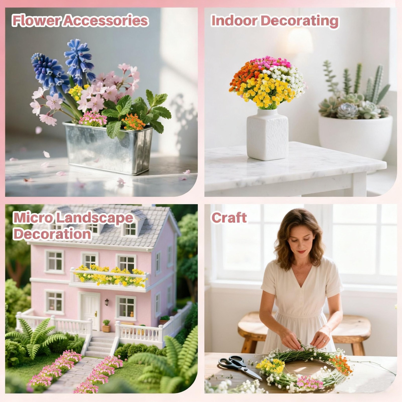 Baby Breath Flowers Artificial Bulk – 100PCS Mini Flowers for Decoration Scra…