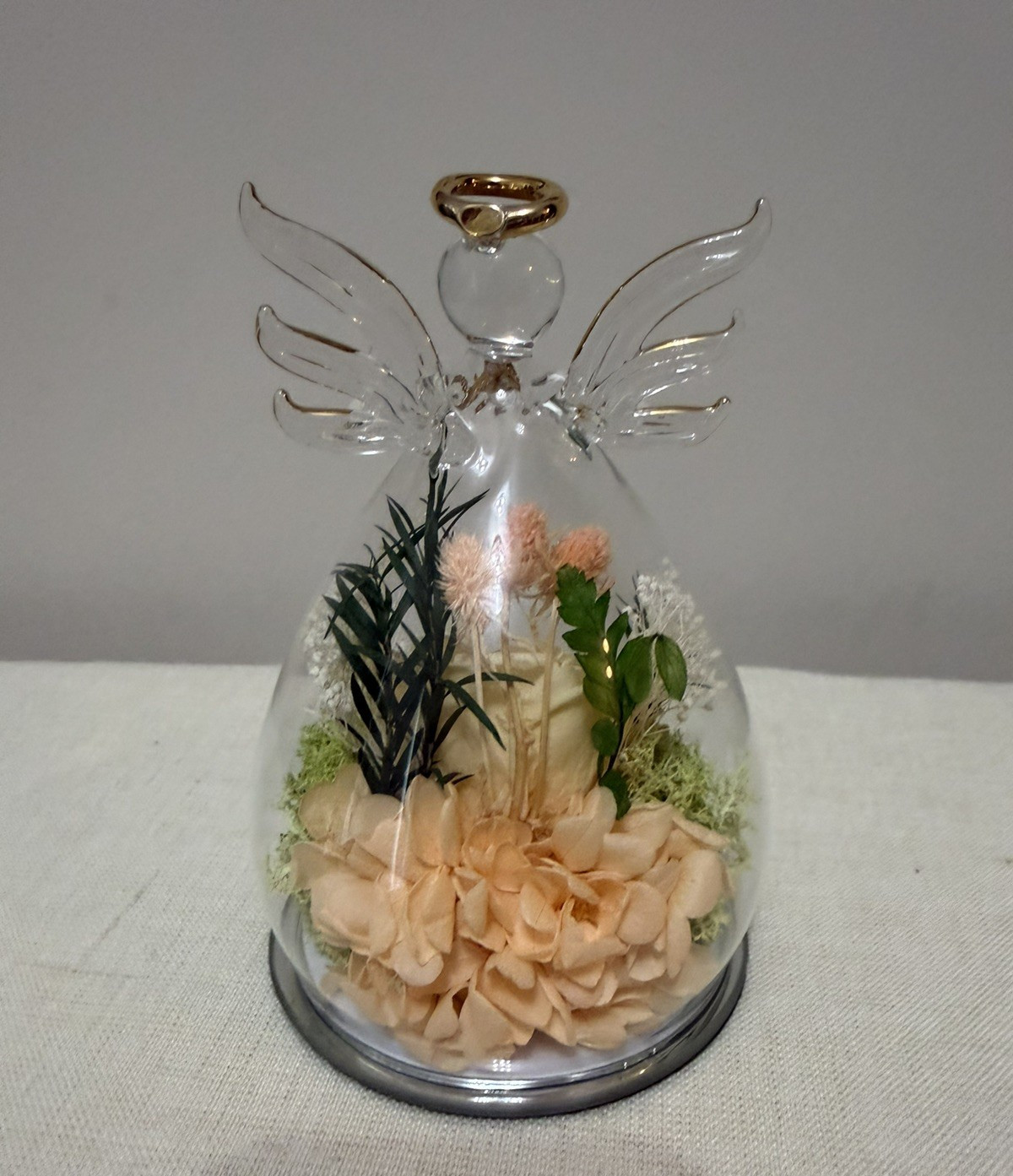 Gifts Women Angel Rose Forever Flower Light Up Glass Figurine