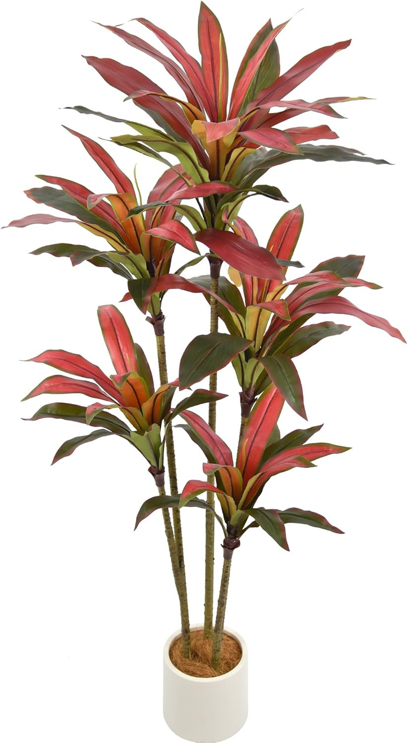 5Ft Artificial Dracaena Tree – Realistic Faux Silk Plant for Home & Office Decor