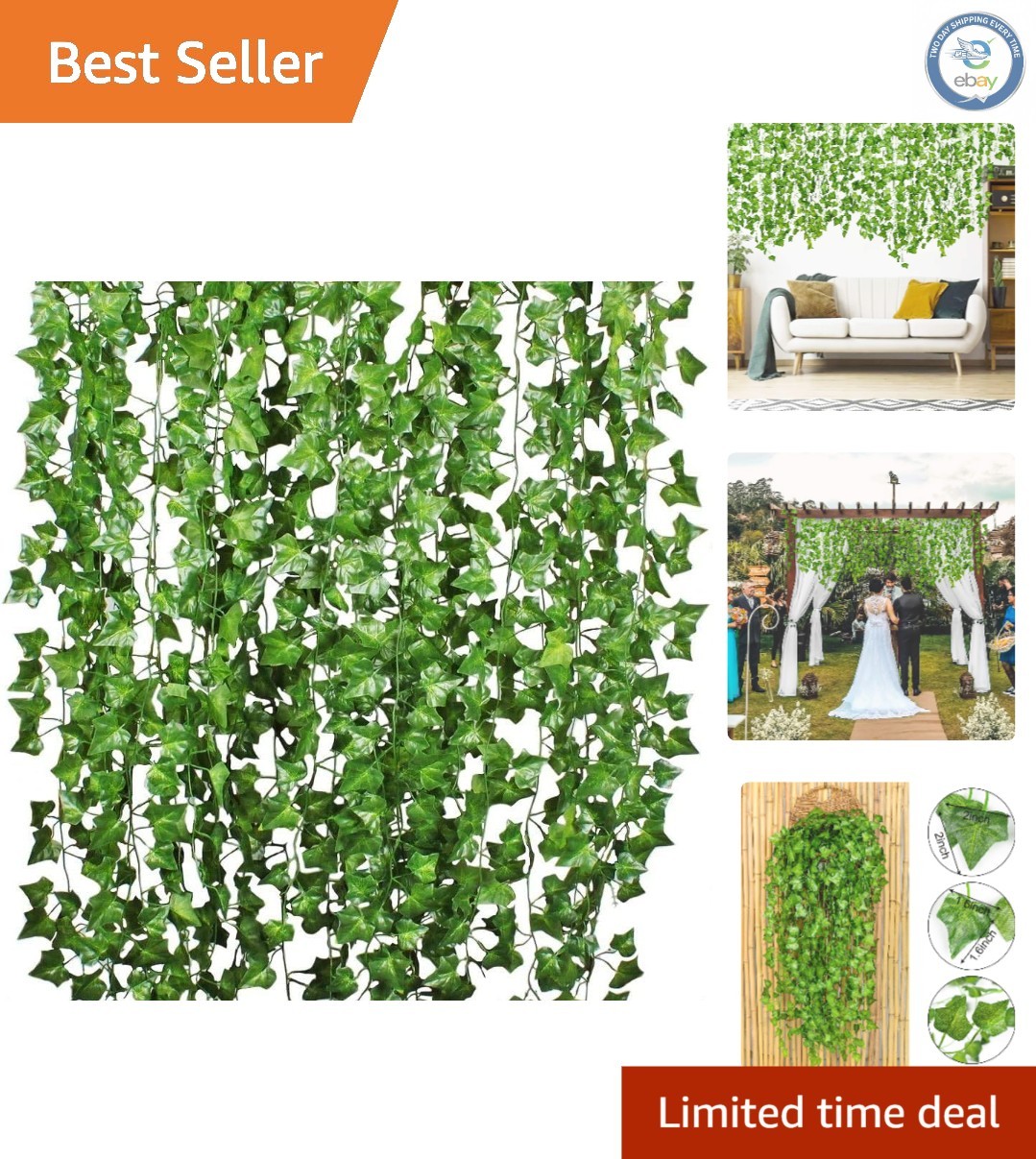 Stunning 12-Strand Ivy Vine Garland – 84 Feet of Lush Greenery for Home & Events