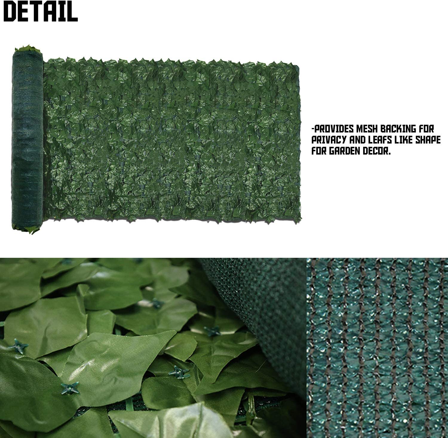 8ft-14ft Artificial Faux Ivy Leaves Privacy Fence Screen Wall Decor Garden Hedge