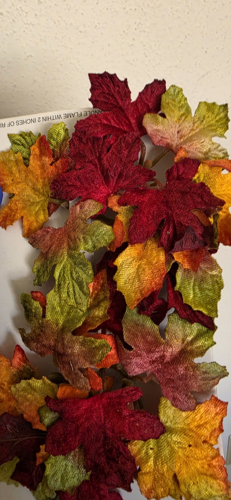 stuffed Fabric Fruits Assortment and Maple velvet Leaves, Multicolor.