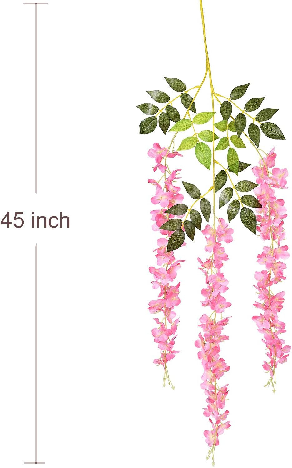 6 Pack Artificial Fake Wisteria Vine Ratta Hanging Garland Silk Flowers String P
