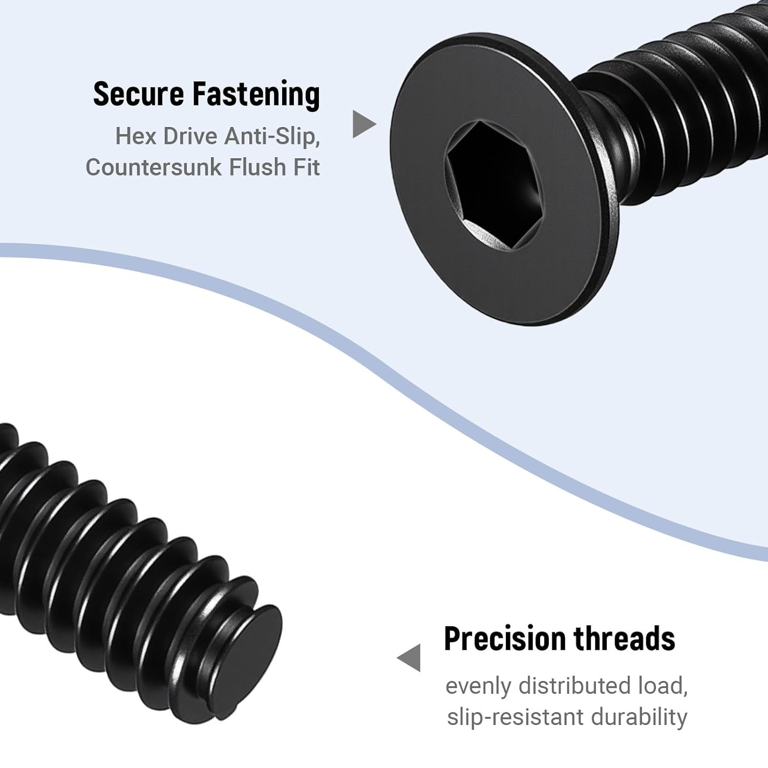 20 Pcs #6-32 X 1 Flat Head Socket Cap Machine Screws,Grade 10.9 Alloy Steel Coun