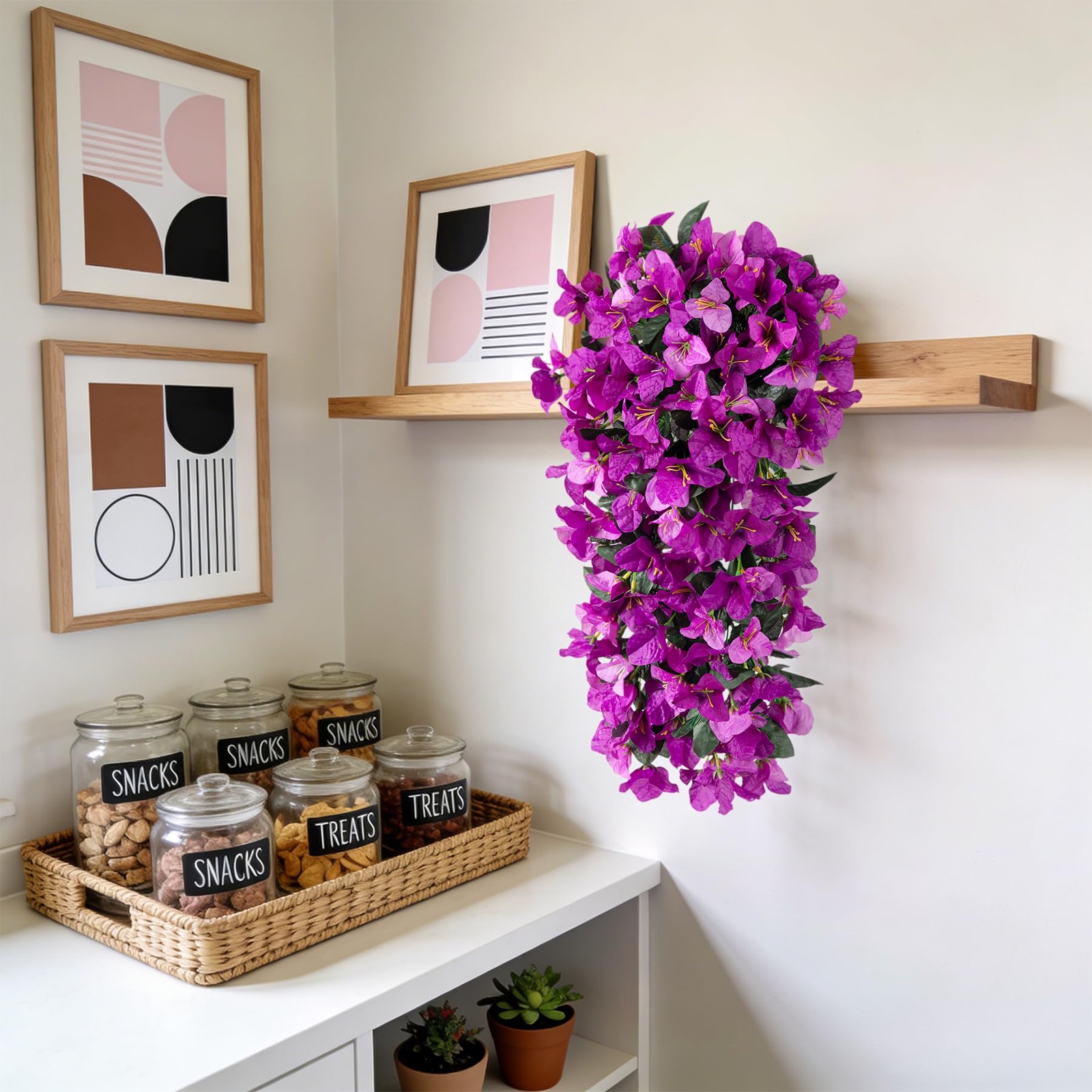 Fake Bougainvillea Artificial Flowers for Outdoors Decoration 2 pcs Faux Hang…