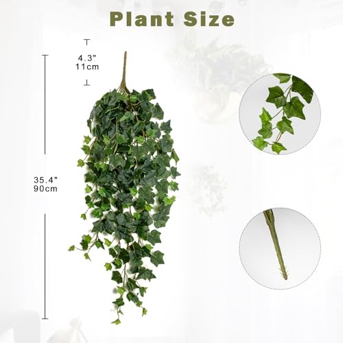 Artificial Hanging Plants 36″ Fake Ivy Vine Faux Ivy Medium-1 Pack Style 2