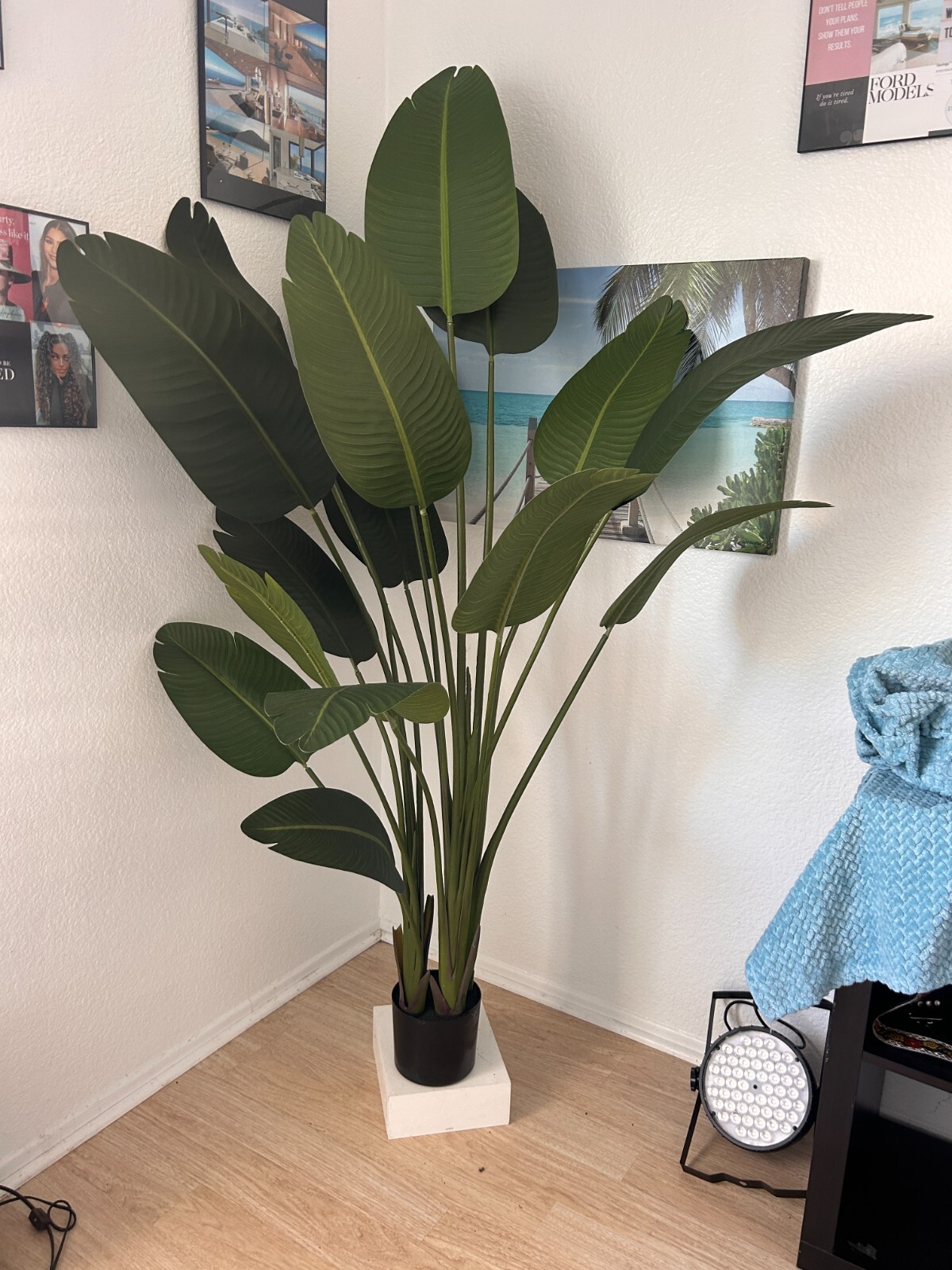 OXLLXO 6.5ft Artificial Silk Bird of Paradise Palm Tree (78in) with 17 Trunks Fa