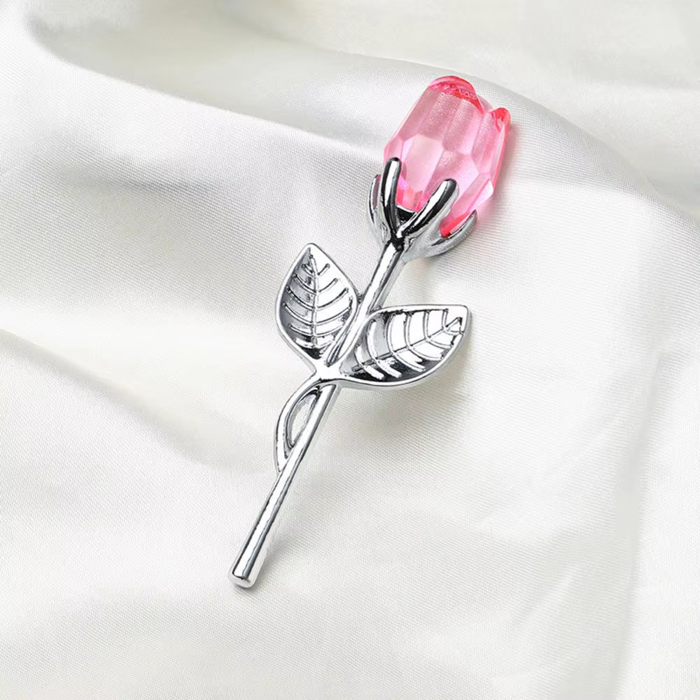 Crystal Glass Rose Artificial Flower Valentine’s Day Gift for Her Wedding Decor